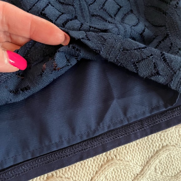 Market & Spruce Rich Navy Blouse, Sheer Short Sleeve Women’s Size Small - Picture 10 of 15